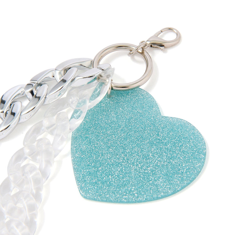Charm Glitter Heart Blue