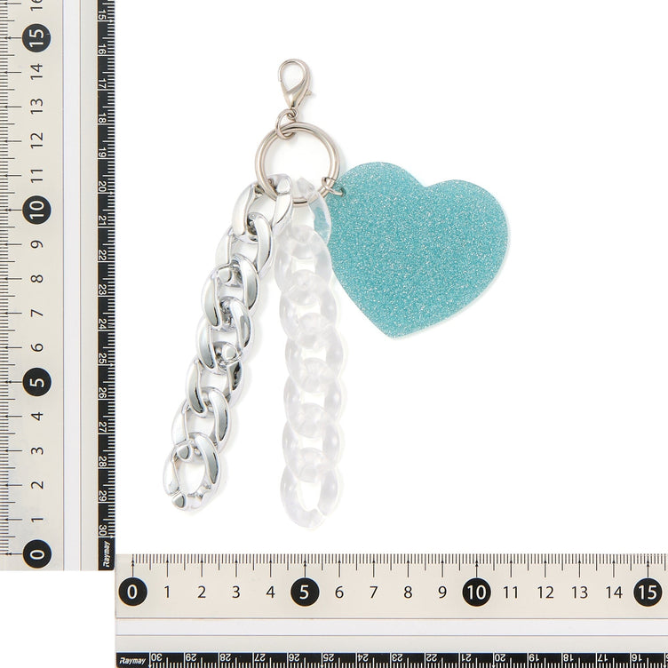 Charm Glitter Heart Blue