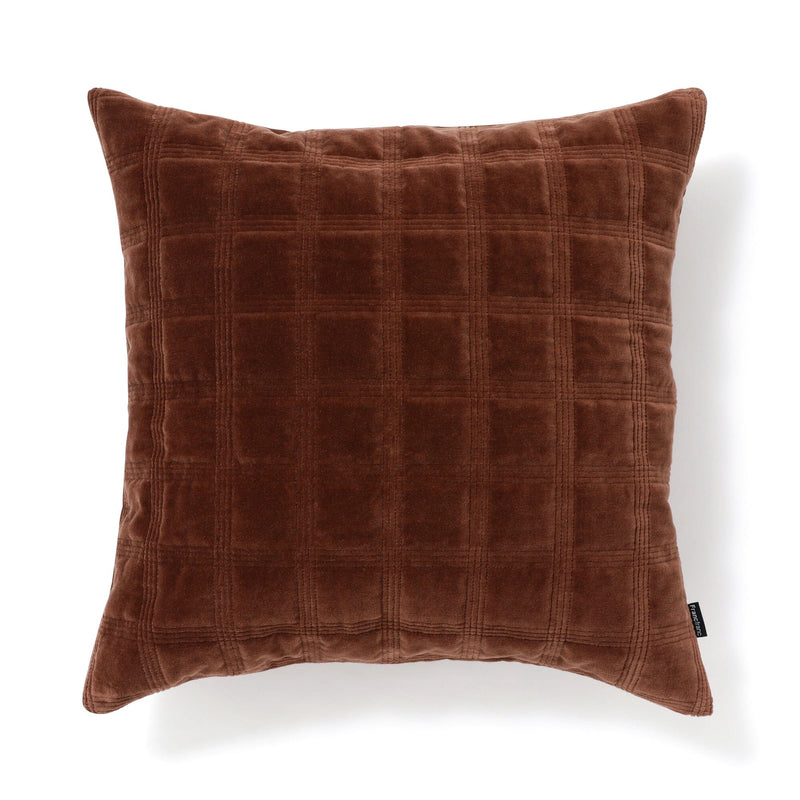 Block Quilt Cushion Cover 450 X 450 Brown