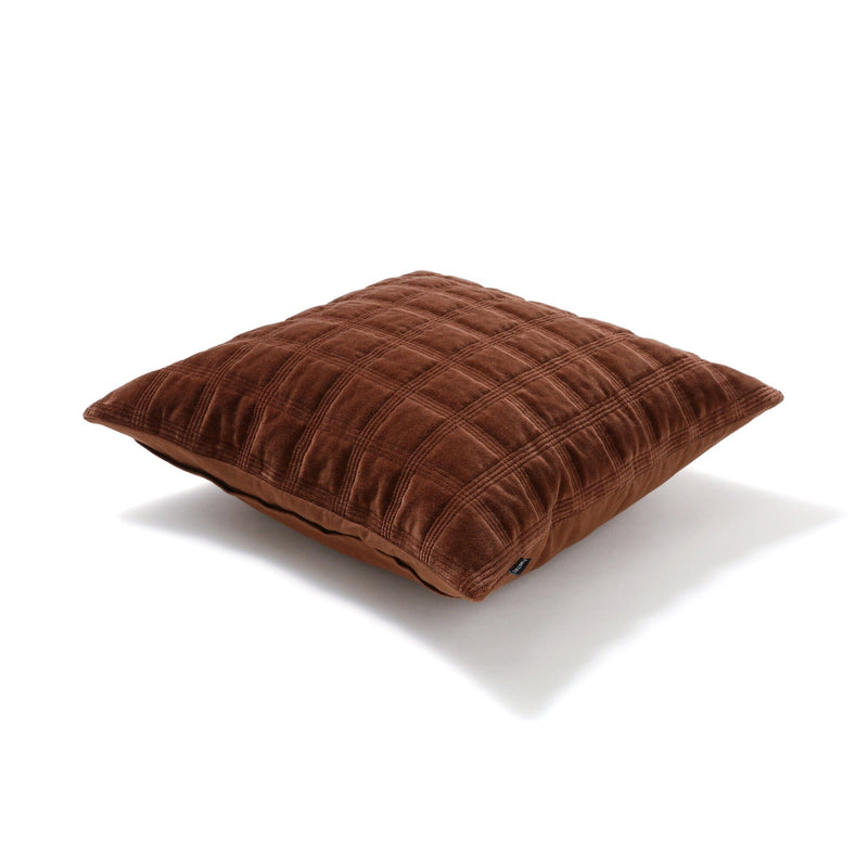 Block Quilt Cushion Cover 450 X 450 Brown