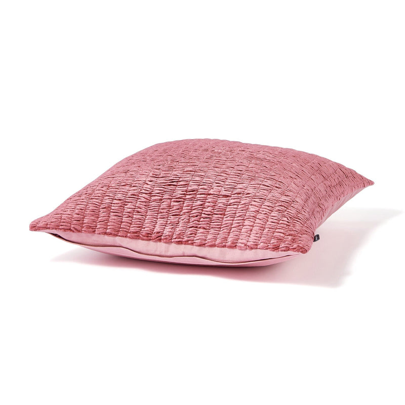 Velvet Gather Cushion Cover 450 X 450 Dark Pink