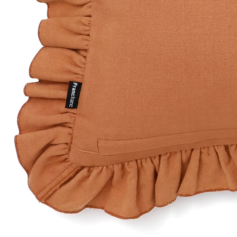 Velvet Frill Cushion Cover 400 X 250 Orange X Pink
