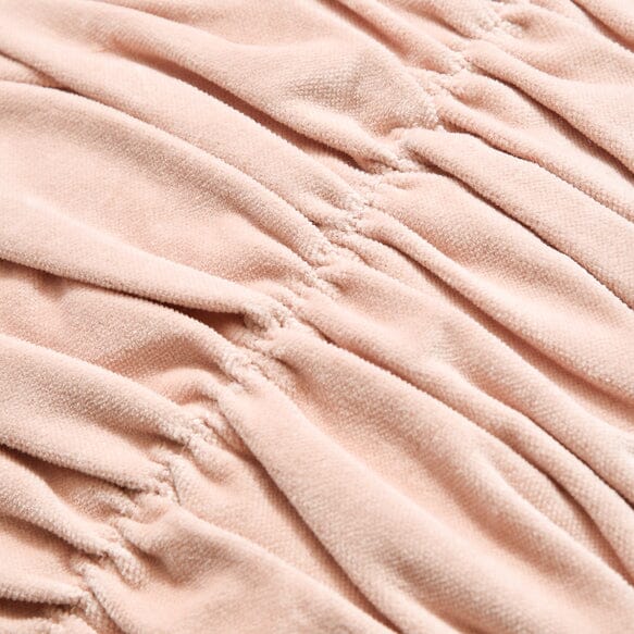 Velvet Gather Cushion Cover 450 X 450 Light Pink