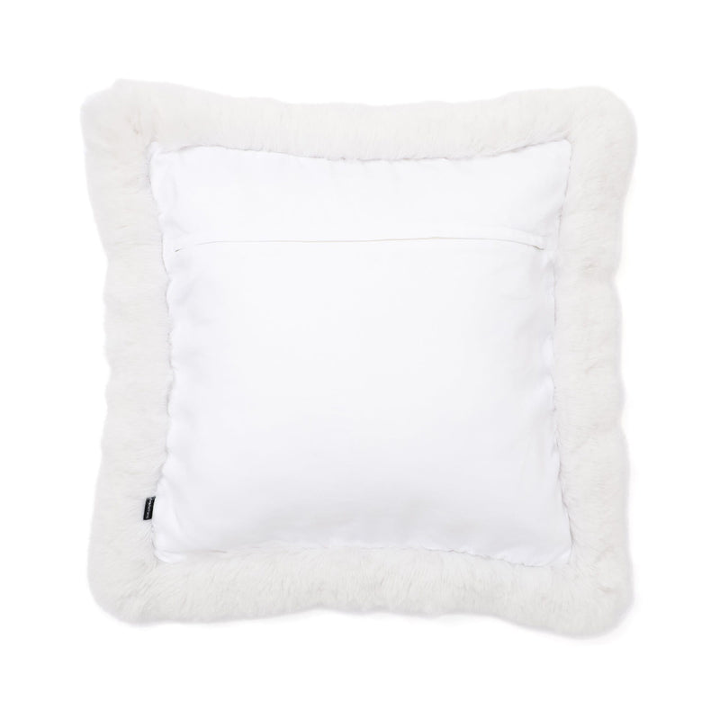Chidori X Fur Cushion Cover 450 X 450 White X Beige
