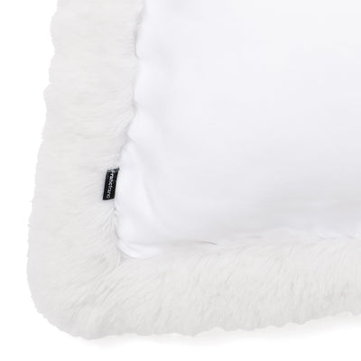 Chidori X Fur Cushion Cover 450 X 450 White X Beige