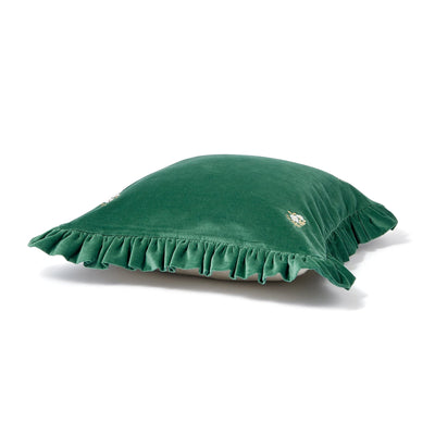 Velvet Frill Cushion Cover 450 X 450 Green