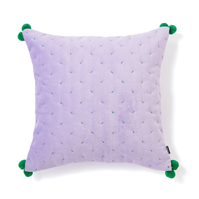 Velvet Pompon Cushion Cover 450 X 450 Purple X Green
