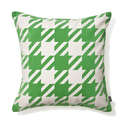 Chidori Flock Pt Cushion Cover 450 X 450 White X Green