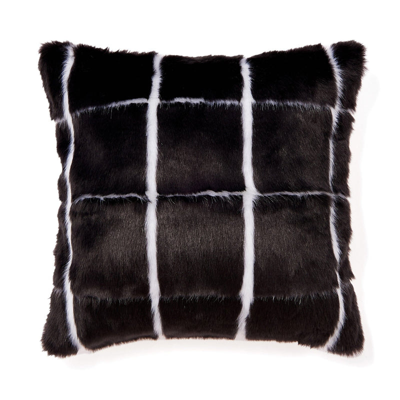 Fur U Cushion Cover 450 X 450 Black X White