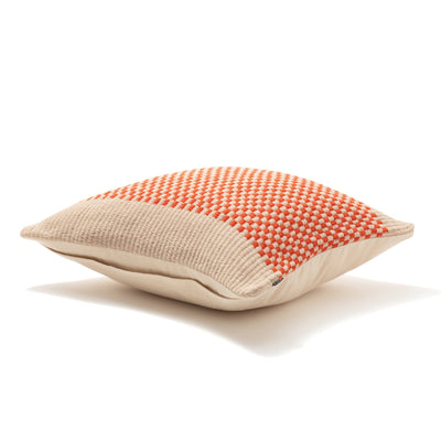 Woven Check Cushion Cover 450 x 450  Beige x Orange