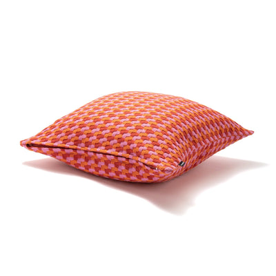 Mlt Col Woven Cushion Cover 450 x 450  Pink x Orange