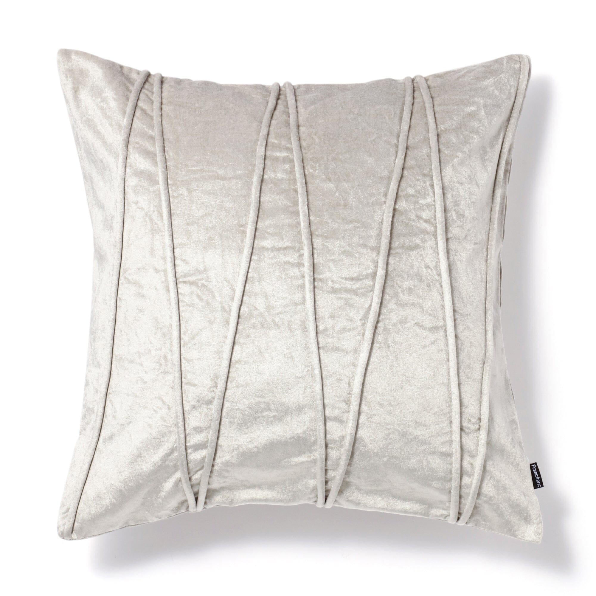 Francfranc Cushion Comforter Storage Case - Light Gray, Washable, Double Zipper, Ruffled Velvet Design