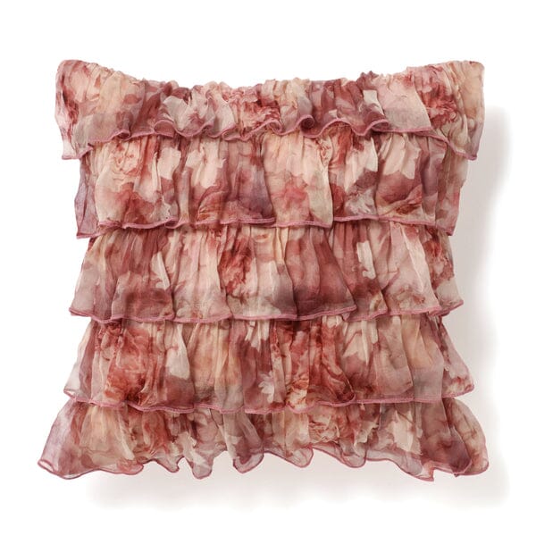 Pt Chiffon Frill Cushion Cover 450 x 450  Pink