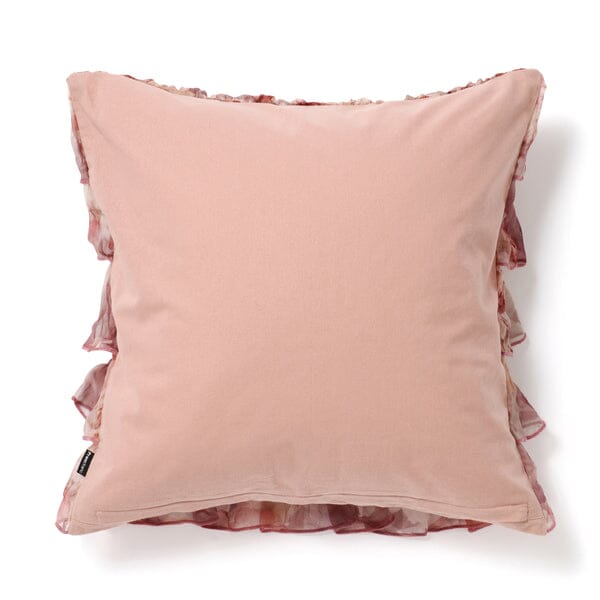 Pt Chiffon Frill Cushion Cover 450 x 450  Pink