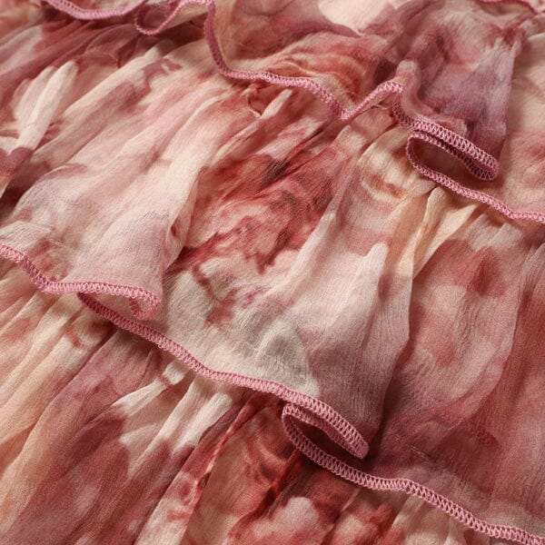 Pt Chiffon Frill Cushion Cover 450 x 450  Pink