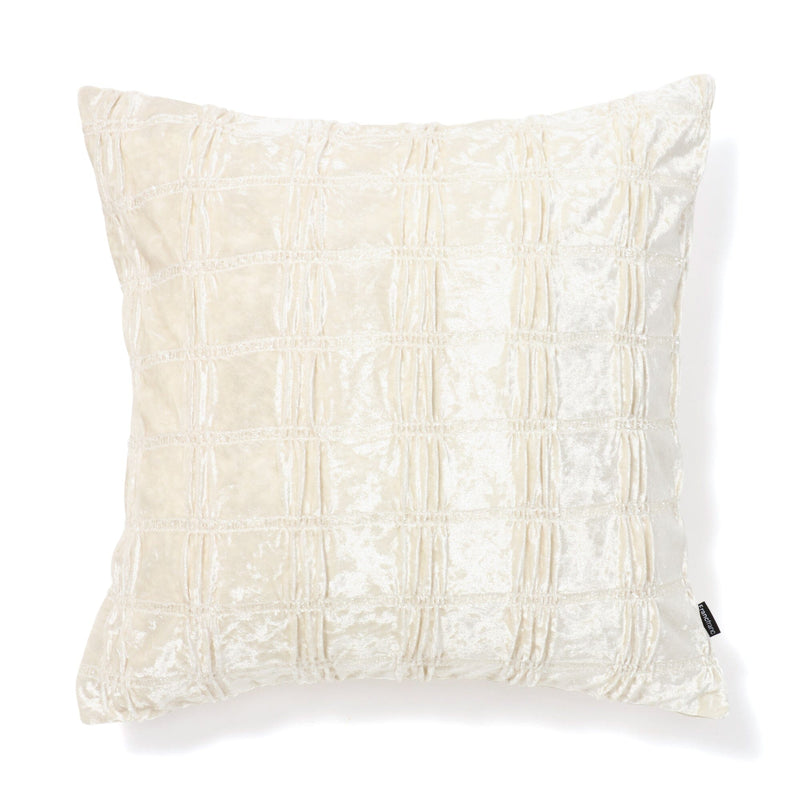 Velvet Gather Cushion Cover 450 x 450  Ivory