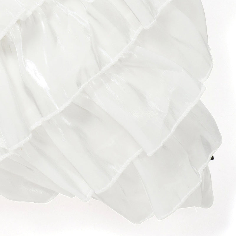 Shiny Frill Cushion Cover 450 x 450  White