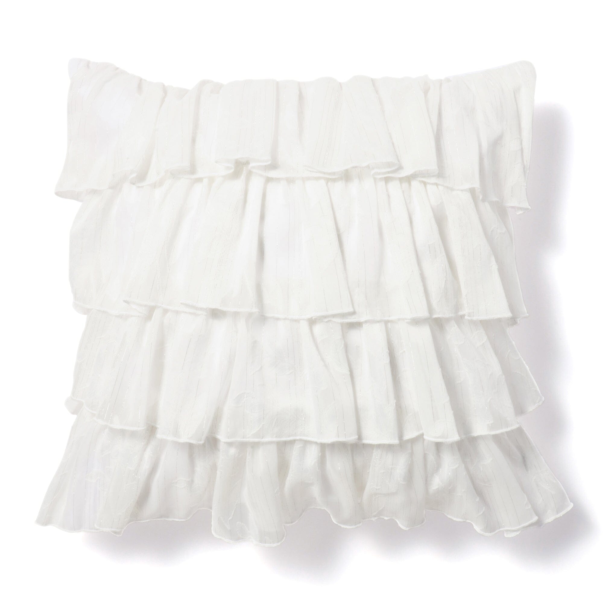 Jq Frill Cushion Cover 450 x 450  White