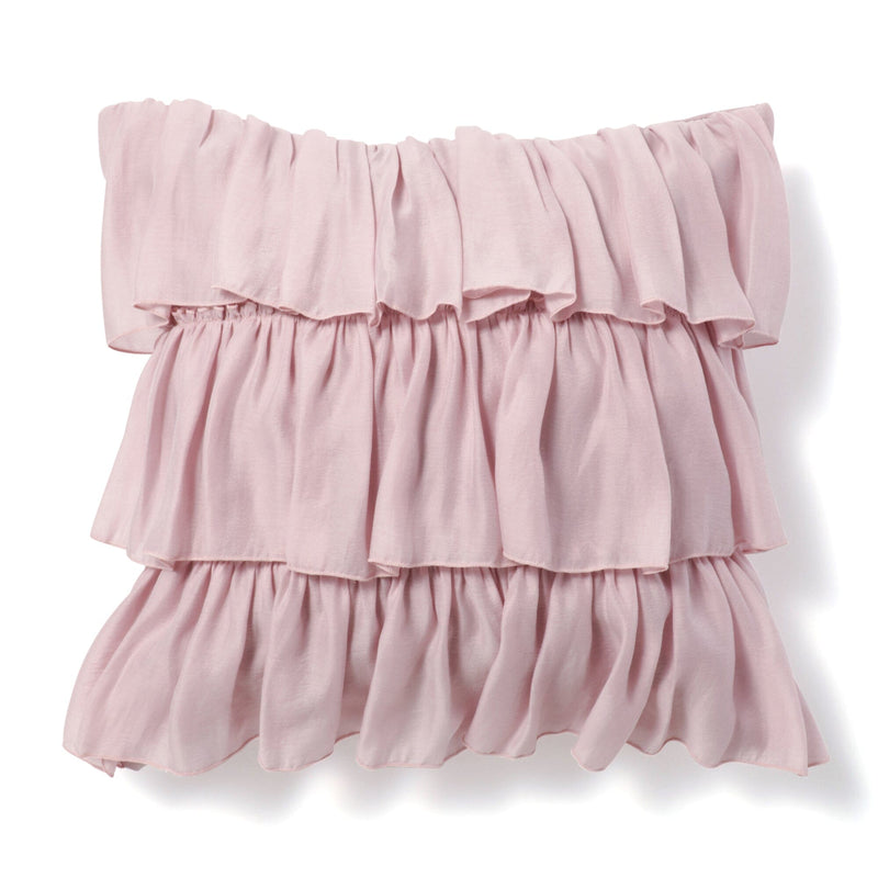 Chiffon Frill Cushion Cover 450 x 450  Pink