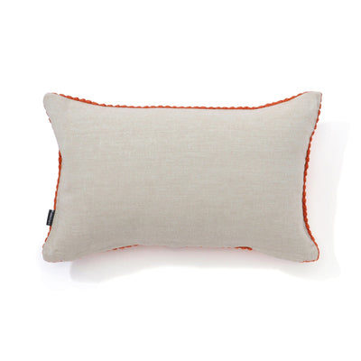 Crochet Flwr Cushion Cover φ400 x 250 Orange x Pink