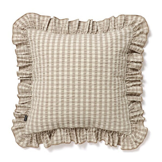 Frill Check Cushion Cover 450 x 450  Beige