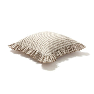 Frill Check Cushion Cover 450 x 450  Beige