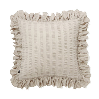 Seersucker Frill Cushion Cover 450 x 450  Grey