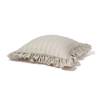 Seersucker Frill Cushion Cover 450 x 450  Grey