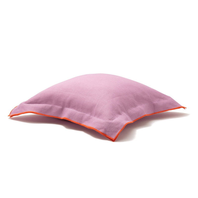 Linen Flange Cushion Cover 450 x 450  Purple