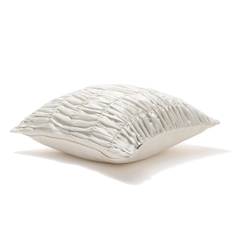 Shiny Gather Cushion Cover 450 x 450  white x Silver