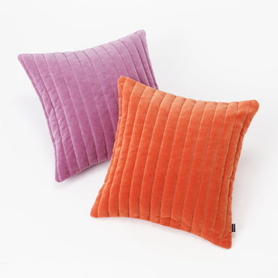 Quilt stripe cushion cover 450 x 450 orange