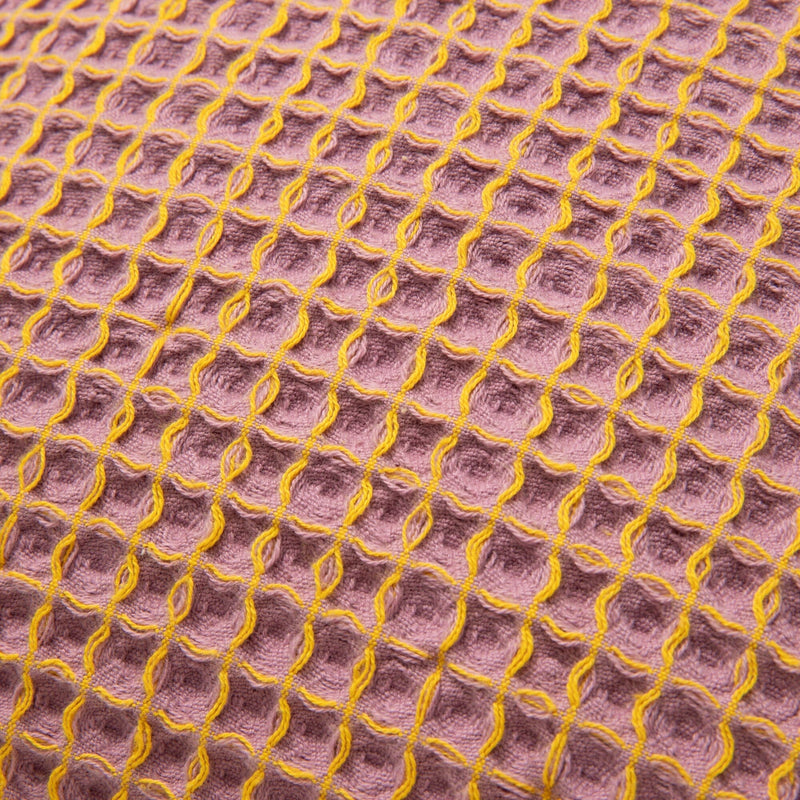 Waffle Fringe Cushion Cover 450 x 450  Purple