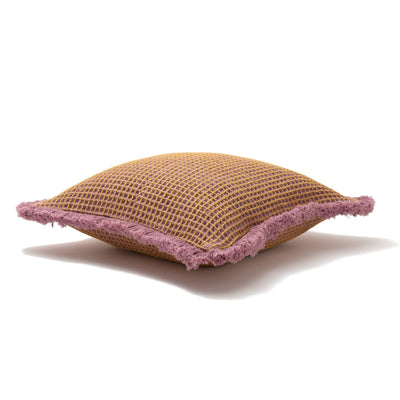 Waffle Fringe Cushion Cover 450 x 450  Purple