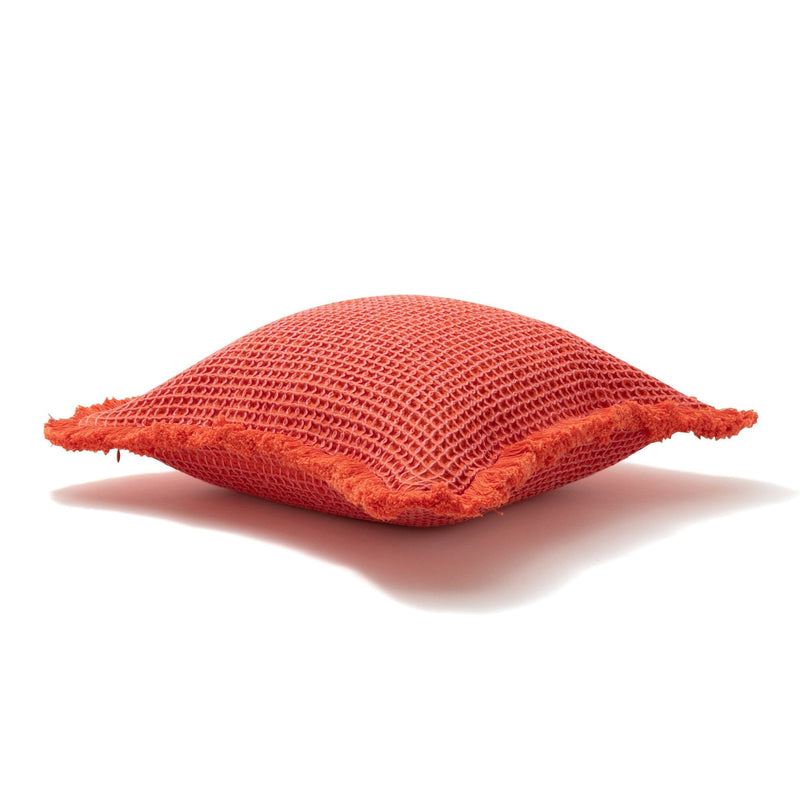 Waffle Fringe Cushion Cover 450 x 450  Orange