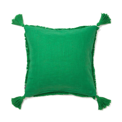 Fringe Tassel Cushion Cover 450 x 450  Green