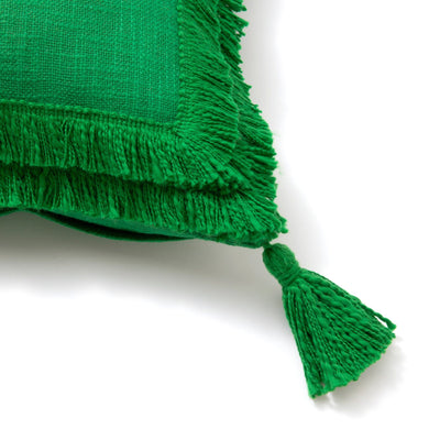 Fringe Tassel Cushion Cover 450 x 450  Green