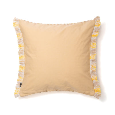 Border Fringe Cushion Cover 450 x 450  Yellow x Beige