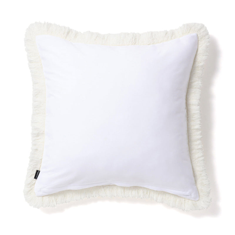 Diamond Fringe Cushion Cover 450 x 450  White