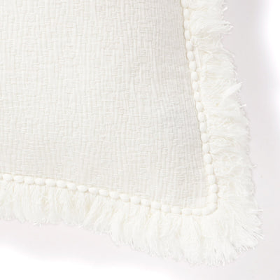 Diamond Fringe Cushion Cover 450 x 450  White