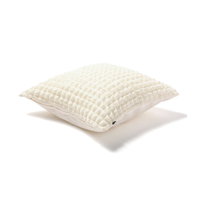 Popcorn Waffle Cushion Cover 450 x 450  White