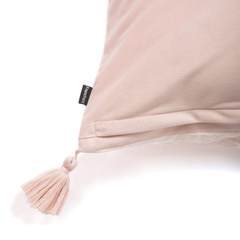 Velvet Tassel Cushion Cover 450 x 450  Pink