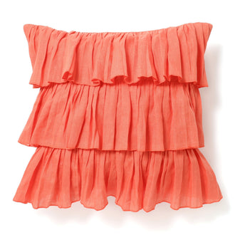 Linen Frill Cushion Cover 450 x 450 Orange