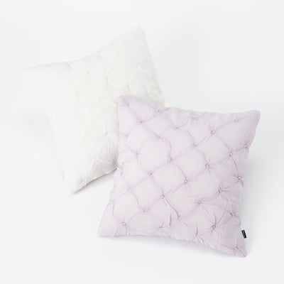 Smocking pearl cushion cover 450 x 450 purple