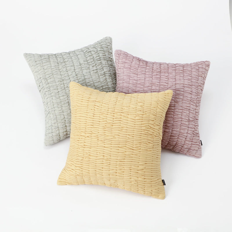 Solid Gathered Cushion Cover 450 x 450 Pink