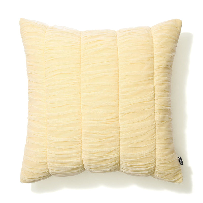 Solid Gathered Cushion Cover 450 x 450 Yellow