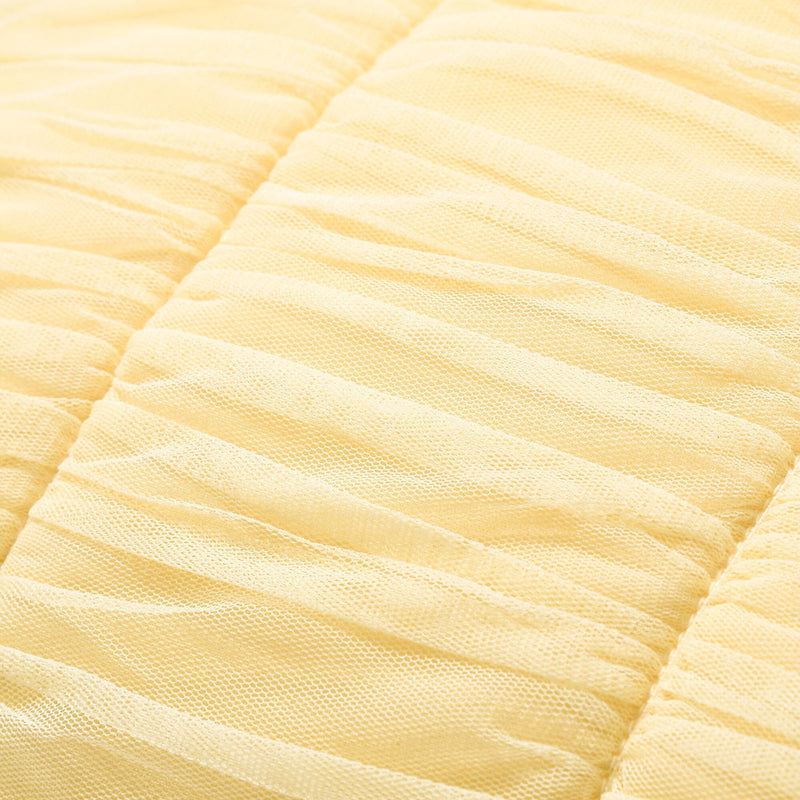 Solid Gather Cushion Cover 450 X 450 Yellow