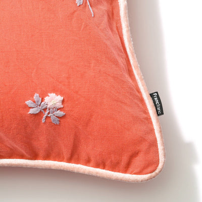 EMB Flower Cushion Cover 450 x 450 Orange