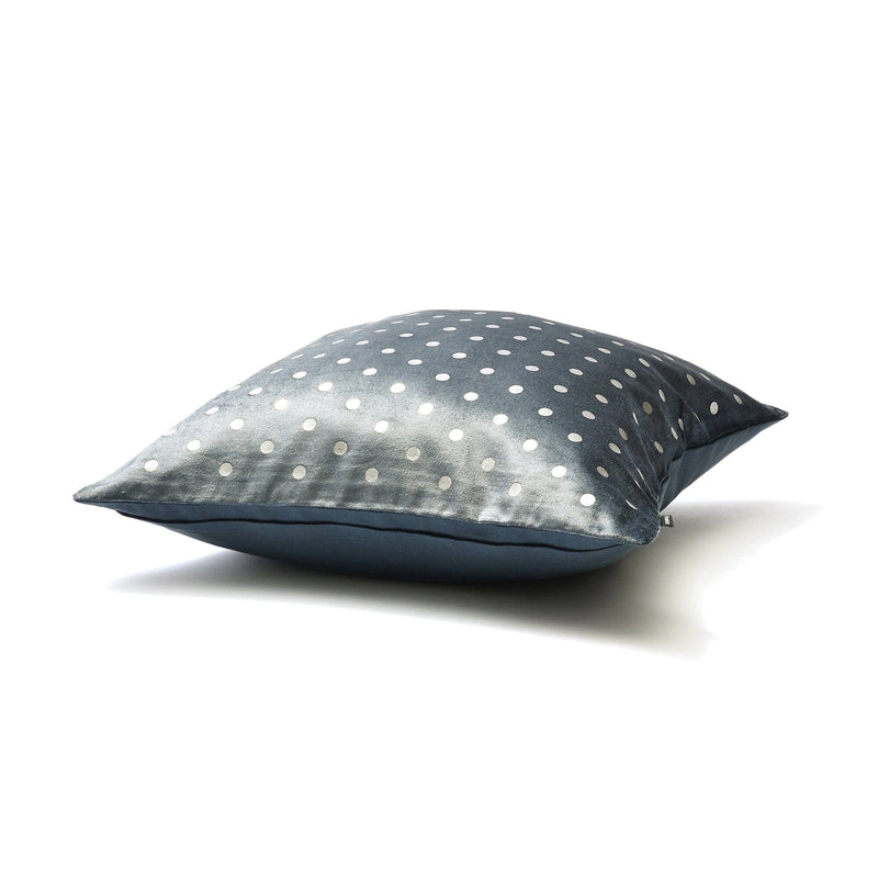 Velvet dot cushion cover 450 x 450 Blue x Silver