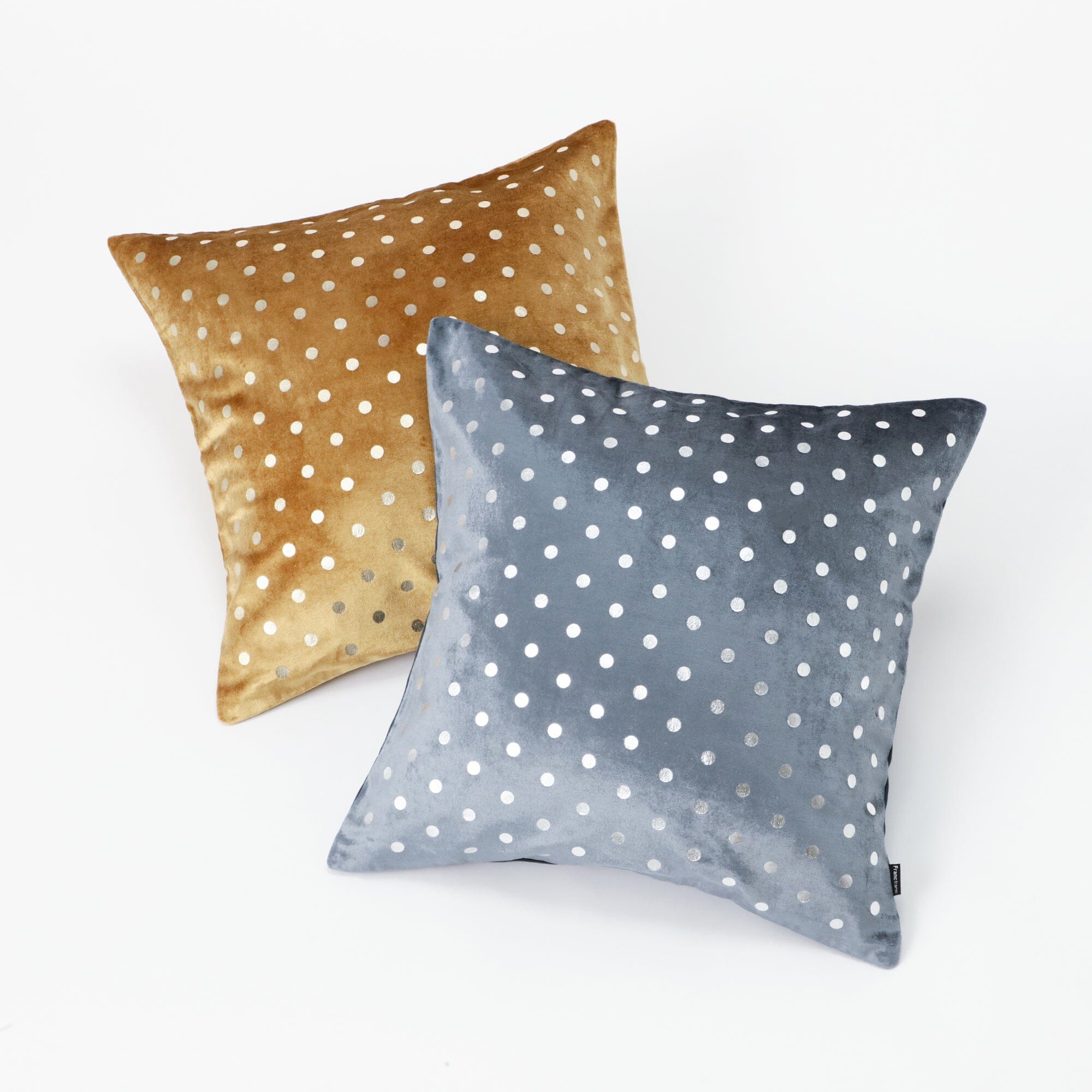 Velvet dot cushion cover 450 x 450 beige x gold