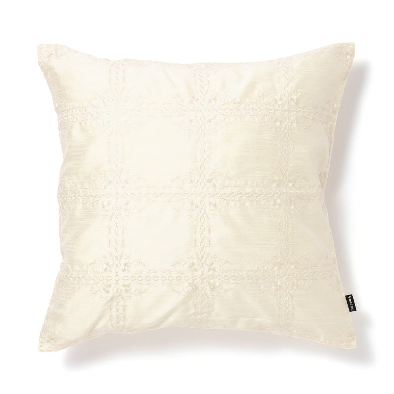 EMB Ornament Cushion Cover 450 x 450 White